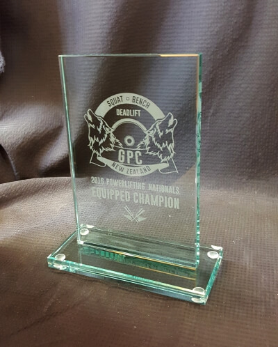 Glass tombstone trophy GPC